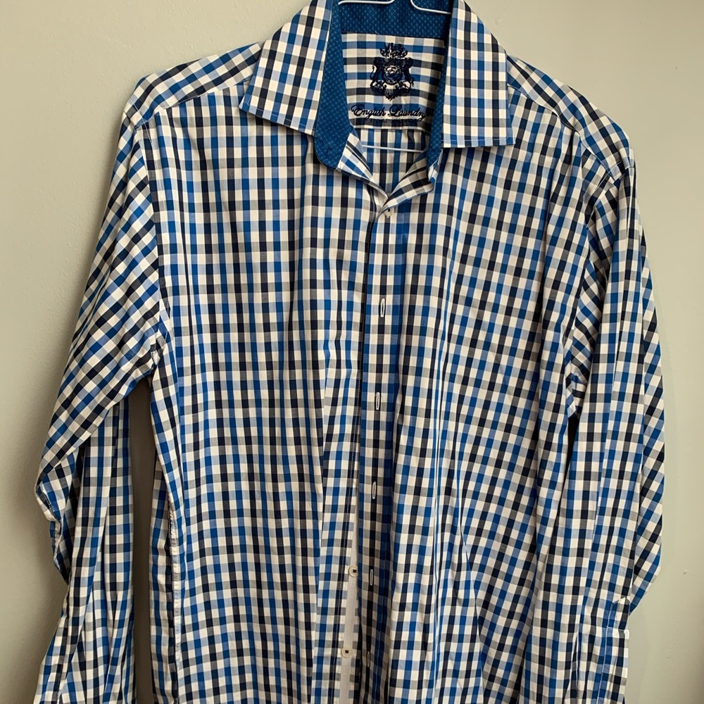 XL English Laundry Button Up Shirt, Blue & Black